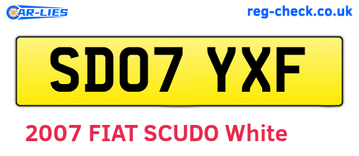SD07YXF are the vehicle registration plates.