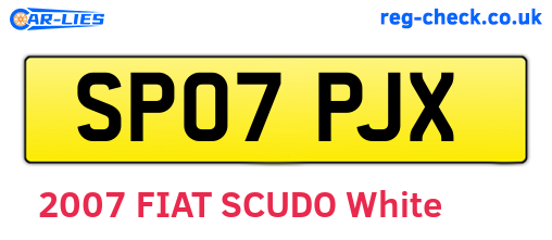 SP07PJX are the vehicle registration plates.