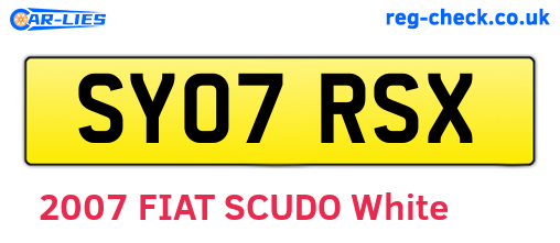 SY07RSX are the vehicle registration plates.