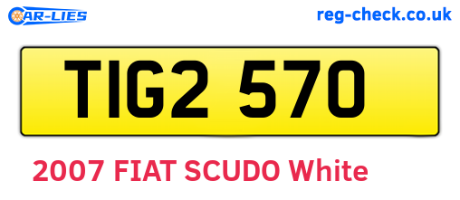 TIG2570 are the vehicle registration plates.