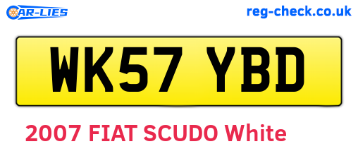 WK57YBD are the vehicle registration plates.