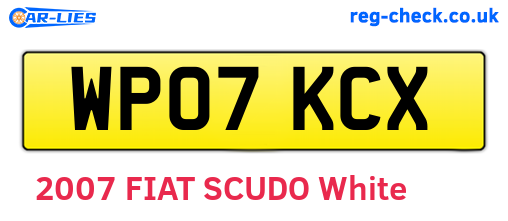 WP07KCX are the vehicle registration plates.