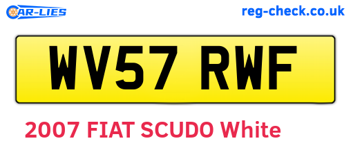 WV57RWF are the vehicle registration plates.