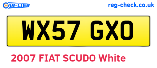 WX57GXO are the vehicle registration plates.