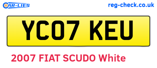 YC07KEU are the vehicle registration plates.