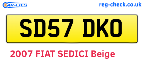 SD57DKO are the vehicle registration plates.