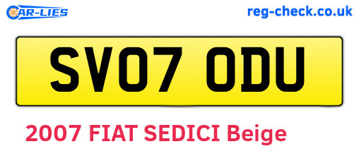 SV07ODU are the vehicle registration plates.
