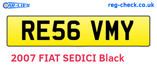 RE56VMY are the vehicle registration plates.