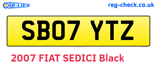 SB07YTZ are the vehicle registration plates.