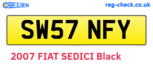 SW57NFY are the vehicle registration plates.
