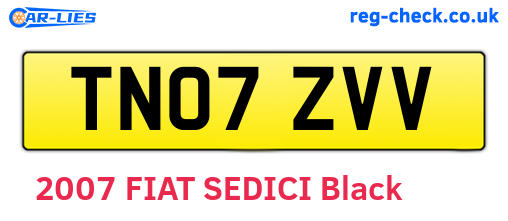 TN07ZVV are the vehicle registration plates.