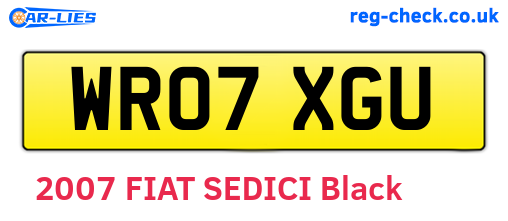 WR07XGU are the vehicle registration plates.