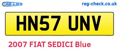HN57UNV are the vehicle registration plates.
