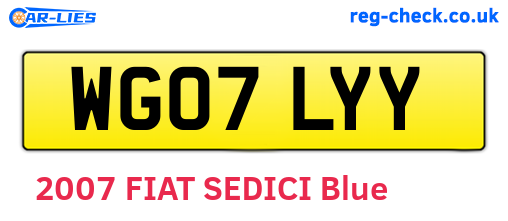 WG07LYY are the vehicle registration plates.