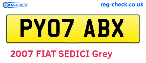 PY07ABX are the vehicle registration plates.