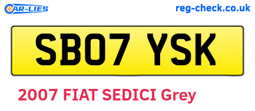 SB07YSK are the vehicle registration plates.