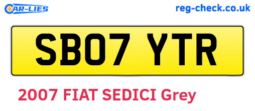 SB07YTR are the vehicle registration plates.