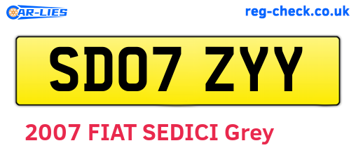 SD07ZYY are the vehicle registration plates.