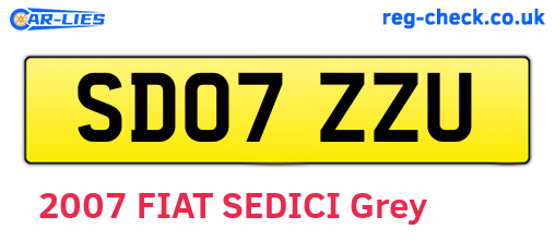 SD07ZZU are the vehicle registration plates.