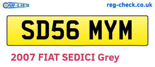 SD56MYM are the vehicle registration plates.