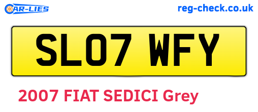SL07WFY are the vehicle registration plates.