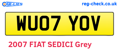 WU07YOV are the vehicle registration plates.