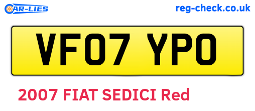 VF07YPO are the vehicle registration plates.
