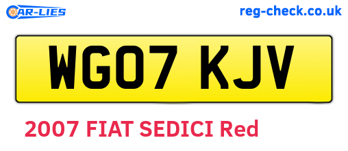 WG07KJV are the vehicle registration plates.