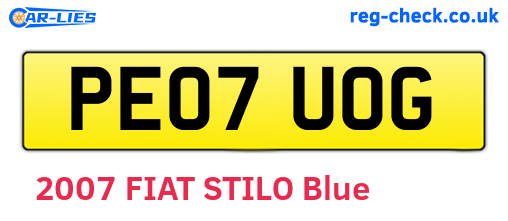 PE07UOG are the vehicle registration plates.