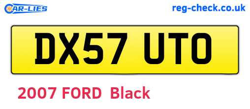 DX57UTO are the vehicle registration plates.