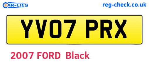 YV07PRX are the vehicle registration plates.