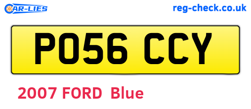 PO56CCY are the vehicle registration plates.