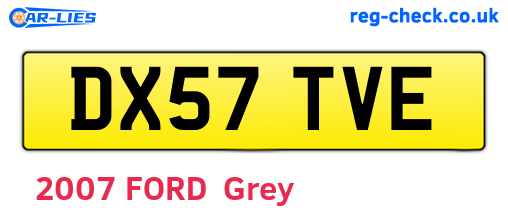 DX57TVE are the vehicle registration plates.