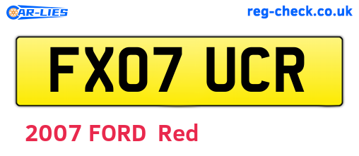 FX07UCR are the vehicle registration plates.