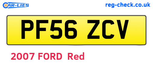 PF56ZCV are the vehicle registration plates.