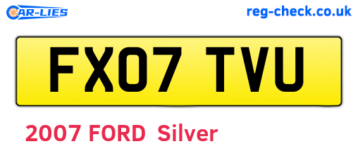 FX07TVU are the vehicle registration plates.