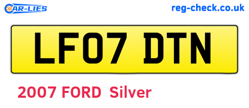 LF07DTN are the vehicle registration plates.