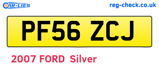 PF56ZCJ are the vehicle registration plates.