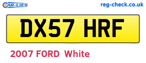 DX57HRF are the vehicle registration plates.