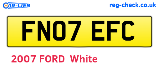 FN07EFC are the vehicle registration plates.