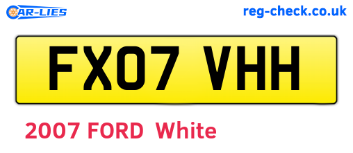 FX07VHH are the vehicle registration plates.