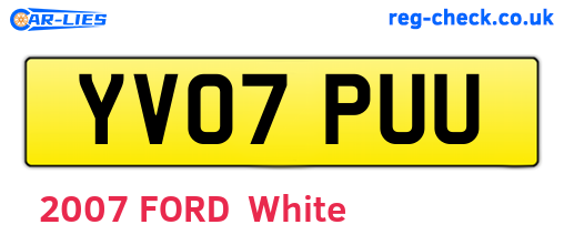 YV07PUU are the vehicle registration plates.