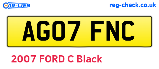 AG07FNC are the vehicle registration plates.