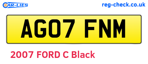 AG07FNM are the vehicle registration plates.