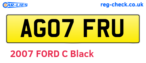 AG07FRU are the vehicle registration plates.