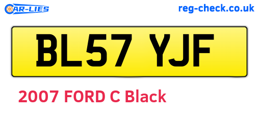 BL57YJF are the vehicle registration plates.