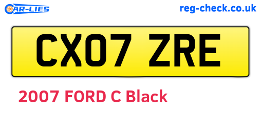 CX07ZRE are the vehicle registration plates.