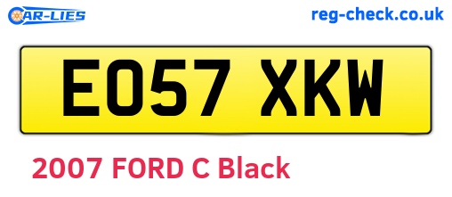 EO57XKW are the vehicle registration plates.