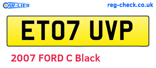 ET07UVP are the vehicle registration plates.
