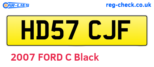 HD57CJF are the vehicle registration plates.